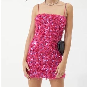 Urban Outfitters Pink Feather Sequin Party Dress - The Camille dress